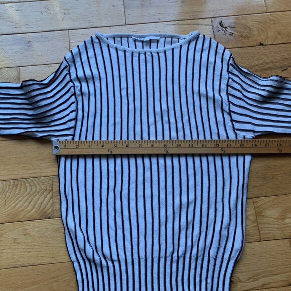 Cleo Striped Lightweight Sweater | Women’s XS | Puff Sleeve Knit Top - Picture 4 of 6